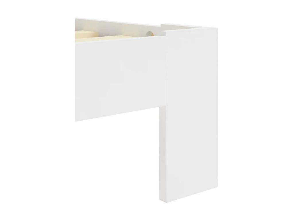 Cadre de lit Blanc Bois de pin massif 160x200 6