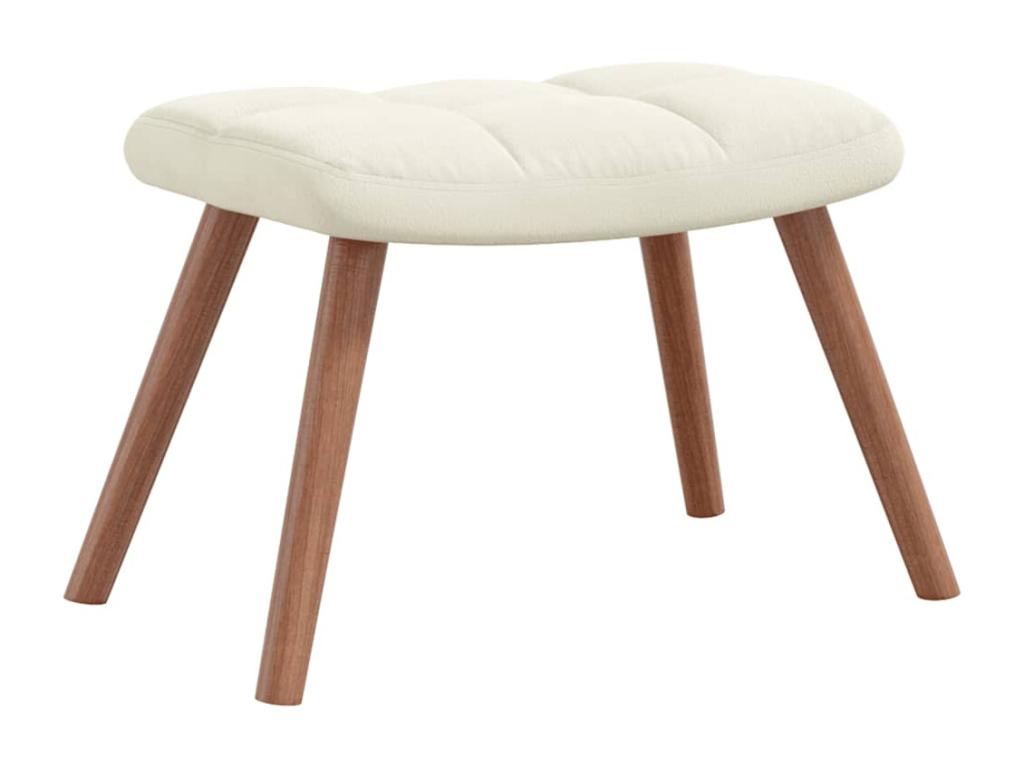 Chaise à bascule avec repose-pied Blanc crème Velours