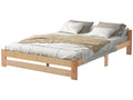 Lit avec tête de lit - 140x200 cm - bois massif - sommier à Doucezen - coloris naturel