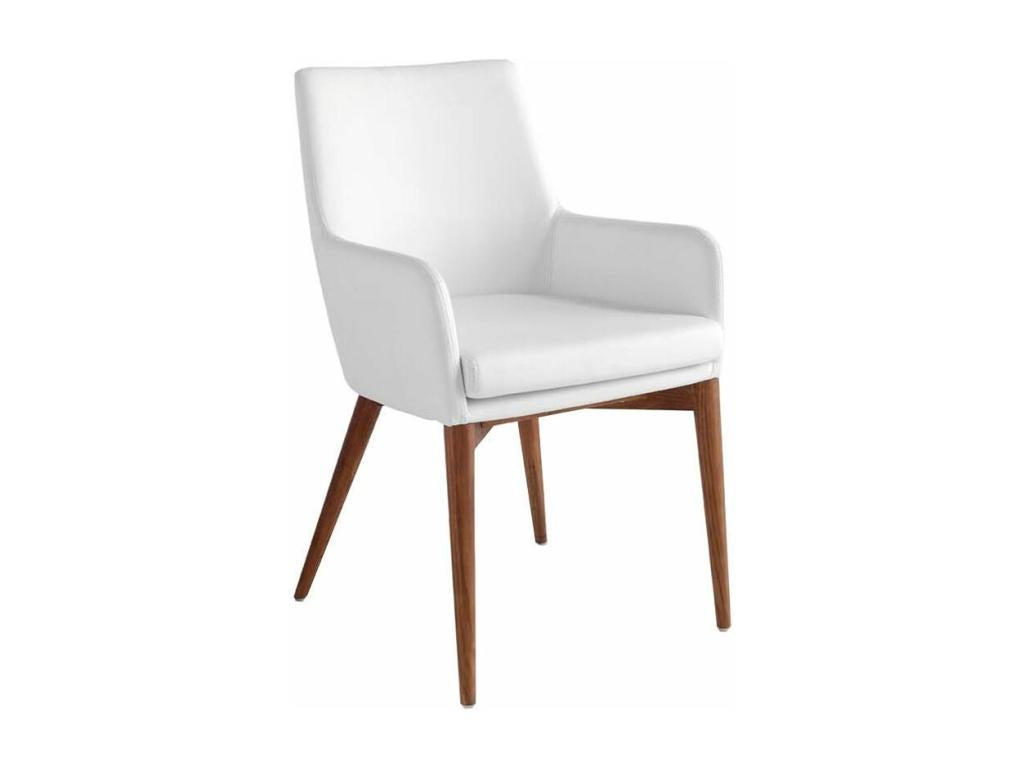 Chaise en bois de frêne et tissu blanc Homzora - Lot de 2-Couleur Homzora 02 Crème