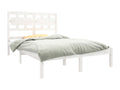 Cadre de lit sans matelas blanc 135x190 cm bois massif
