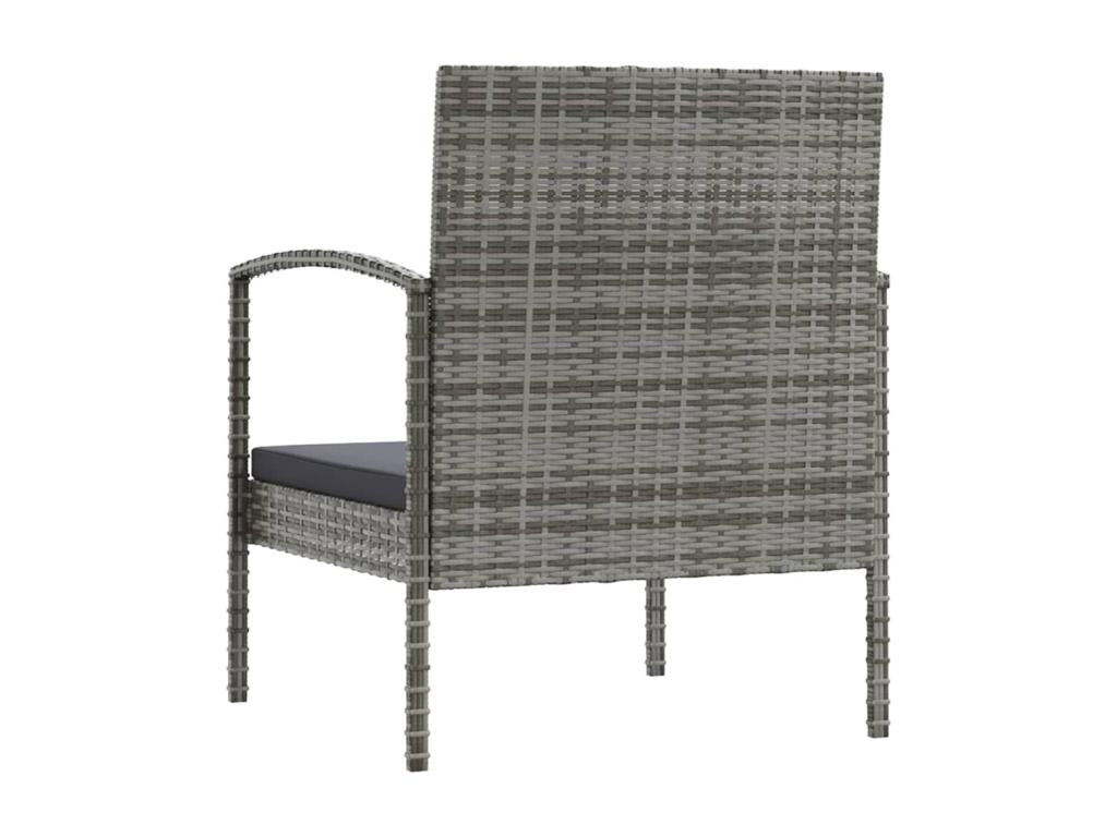 Salon de jardin 8 pièces avec coussins résine tressée gris