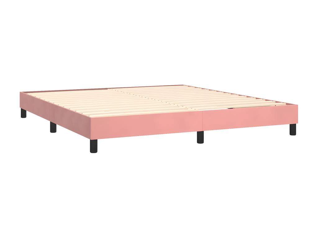 Lit à sommier tapissier avec matelas Rose 160x200 cm Velours