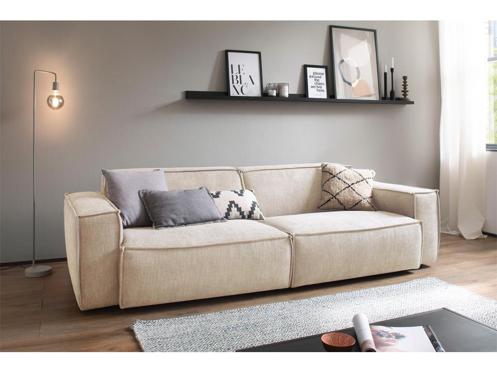 Canapé - beige tissu tissé - Doucezen