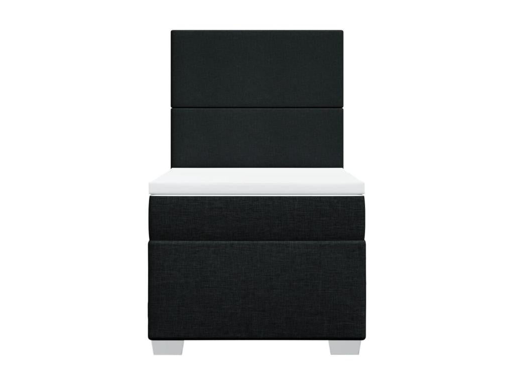 Sommier à Doucezen de lit avec matelas Noir 90x200 cm Tissu