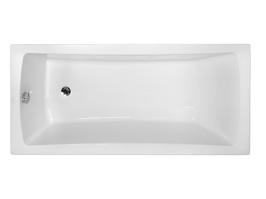 Baignoire rectangulaire tablier blanc repose tête - Homzora - 140x70 cm