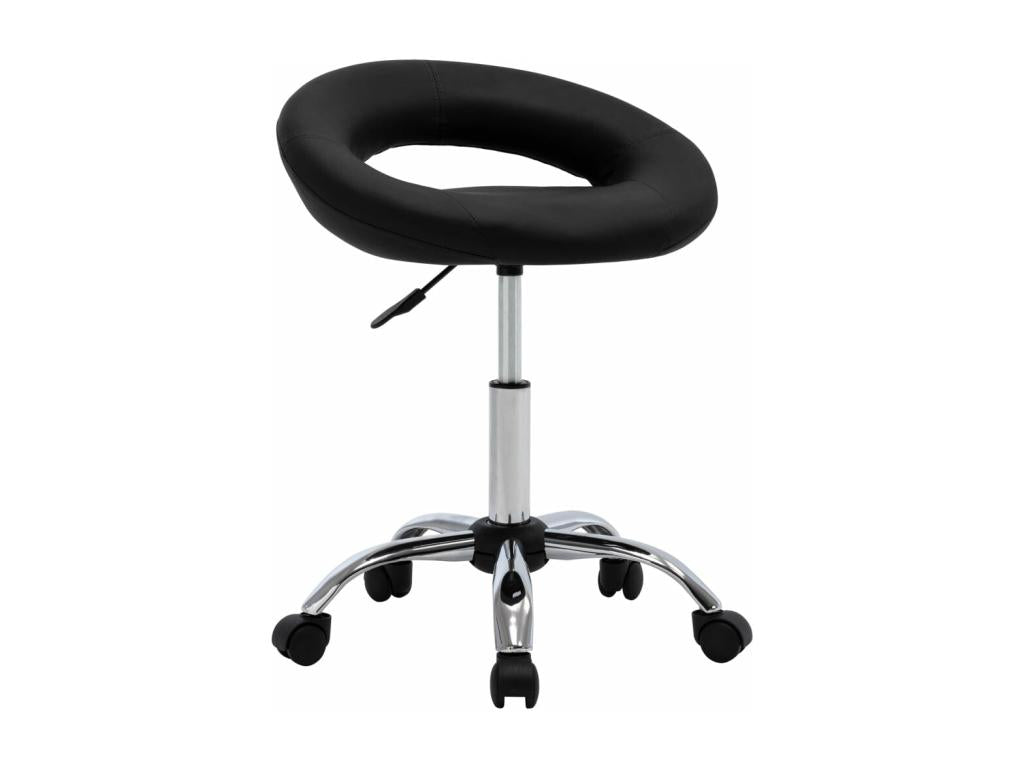 Chaise pivotante à manger Noir Similicuir