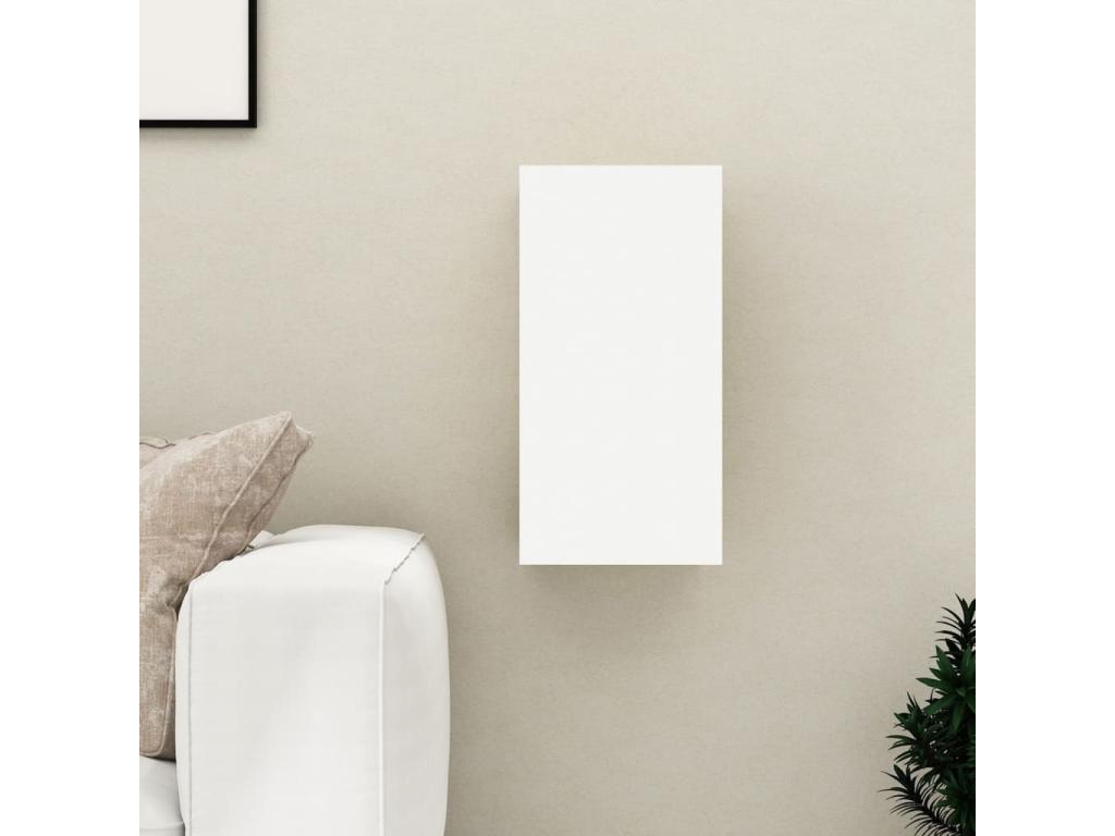 Etagère murale Blanc et chêne Homzora 30.5x30x60