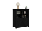 Buffet Noir 83x41.5x100 cm Bois massif de pin