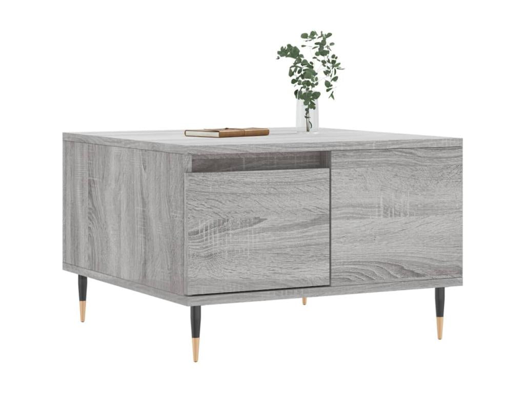 Table basse Doucezen gris 55x55x36.5 bois d'ingénierie