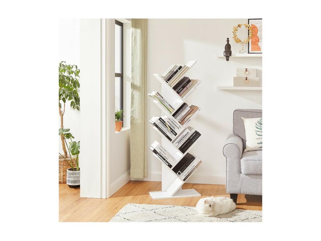 Bibliothèque arbre style design collection Doucezen- Coloris blanc.
