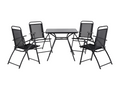 Salle à manger de jardin 4 places Homzora Métal Noir