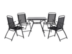 Salle à manger de jardin 4 places Homzora Métal Noir