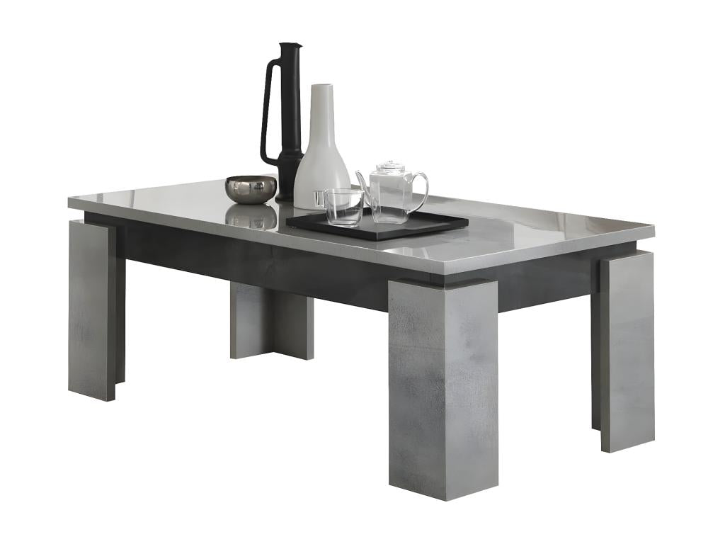 Homzora - Table Basse à 4 Pieds Gris Aspect Pierre