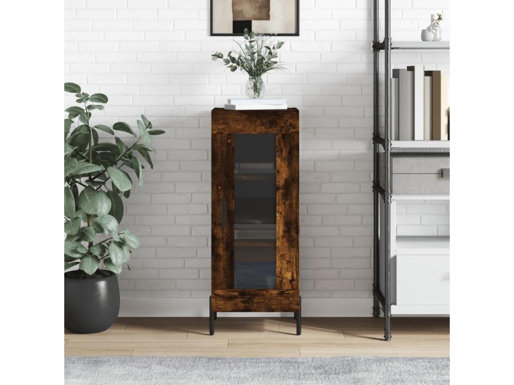 Buffet Chêne fumé 34.5x34x90 cm Bois d'ingénierie