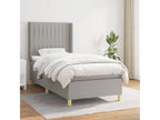 Lit à sommier tapissier avec matelas Gris clair 100x200cm Tissu