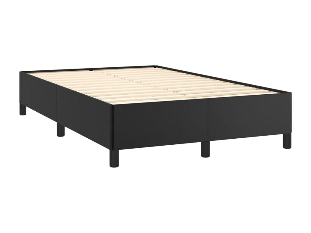 Sommier à Homzora de lit avec matelas noir 120x190 cm similicuir