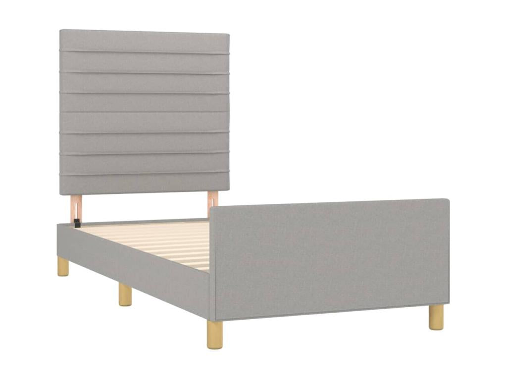 Cadre de lit sans matelas gris clair 80x200 cm tissu