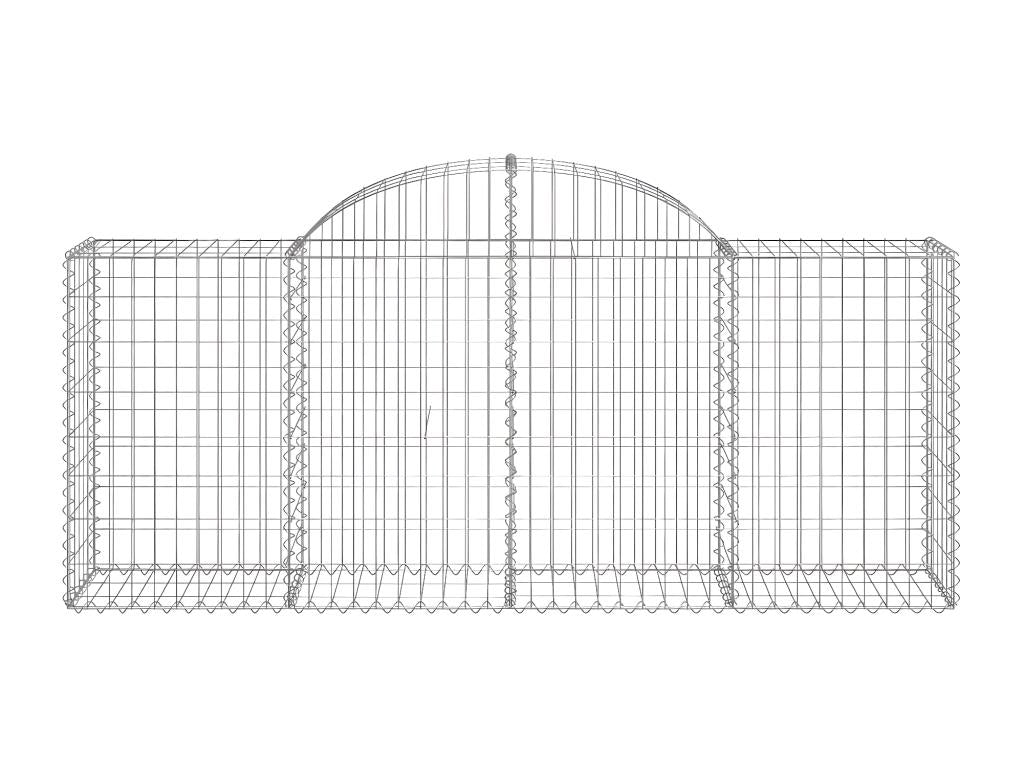 Paniers à gabions arqués 3 pièces 200x50x80/100 cm Fer galvanisé