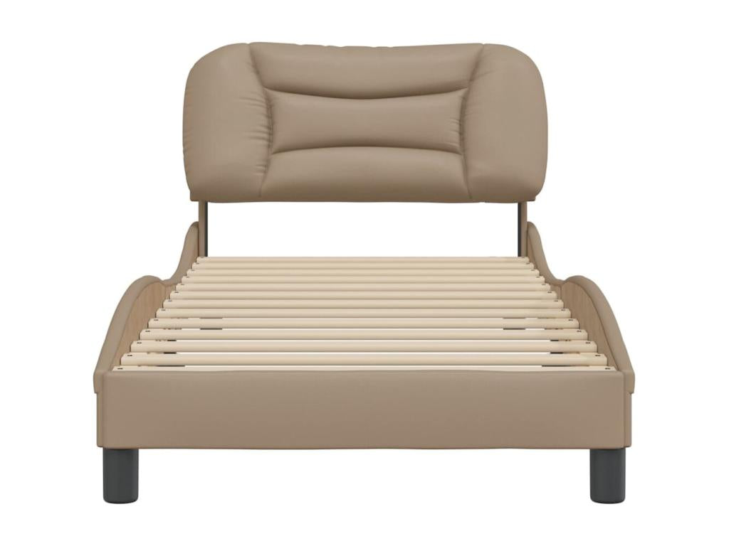 Cadre de lit avec tête de lit Cappuccino 90x200 cm Similicuir
