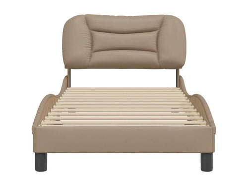 Cadre de lit avec tête de lit Cappuccino 90x200 cm Similicuir