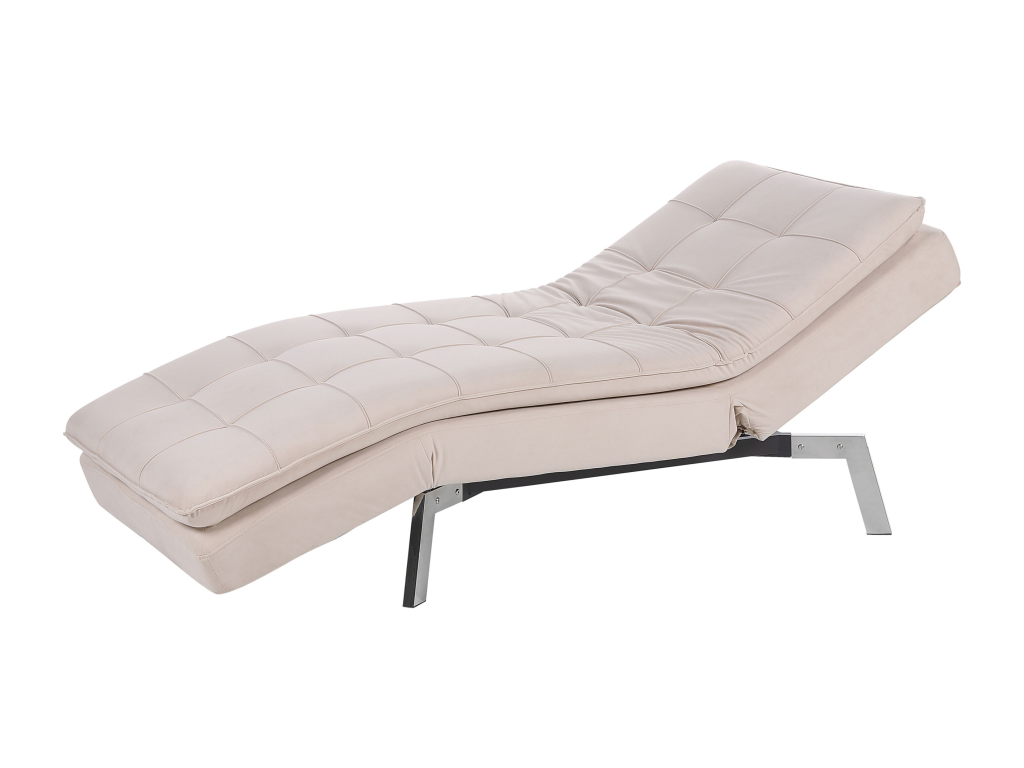 Chaise longue Homzora Velours Beige Homzoraétrique