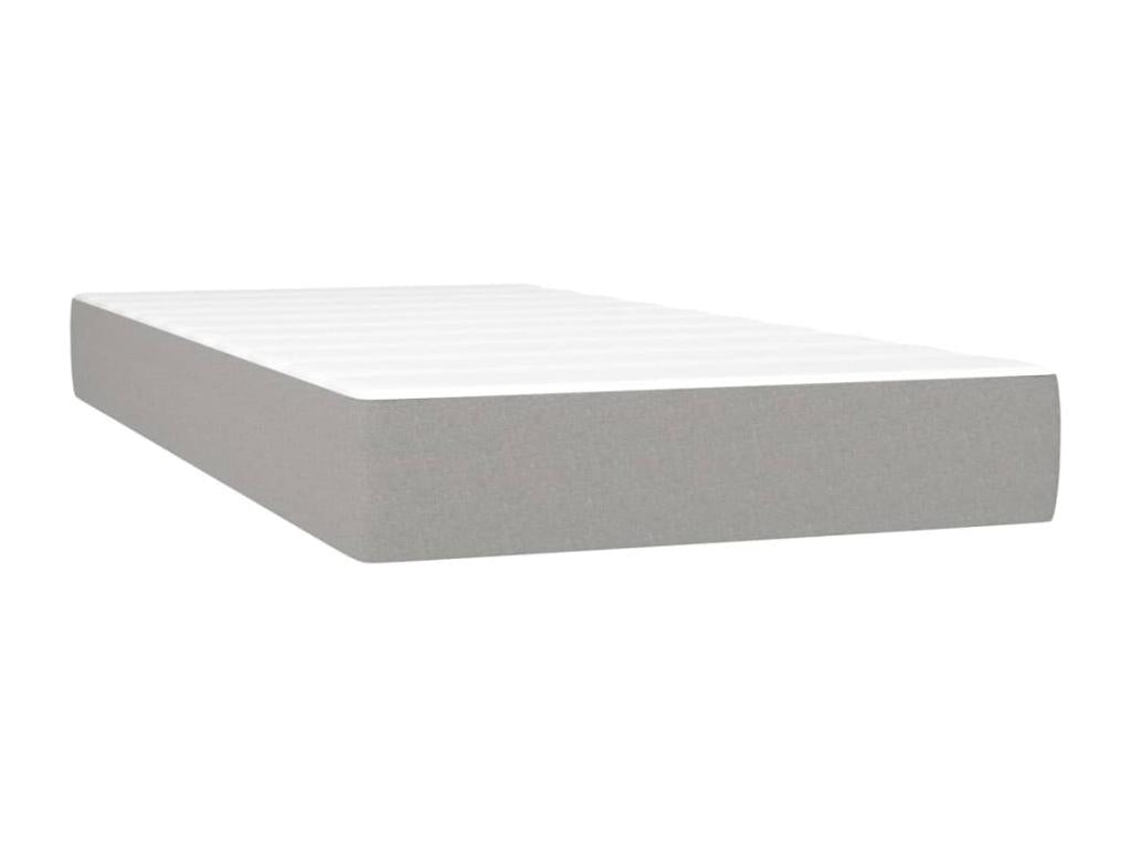 Lit à sommier tapissier avec matelas Gris clair 100x200cm Tissu