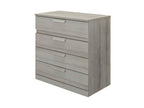 Commode 4 tiroirs Chêne Gris clair - Homzora