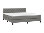 Lit à sommier tapissier avec matelas Gris foncé 160x200cm Tissu