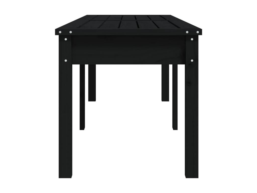 Banc de jardin à 2 places noir 159.5x44x45cm bois massif de pin