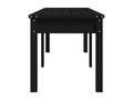 Banc de jardin à 2 places noir 159.5x44x45cm bois massif de pin