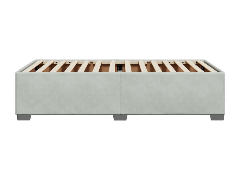 Cadre de lit sans matelas gris clair 90x190 cm velours
