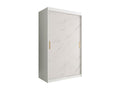 Armoire Doucezen 247 Marbre blanc - Mat blanc 200x120x62cm Portes d'armoire Glissement