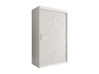 Armoire Doucezen 247 Marbre blanc - Mat blanc 200x120x62cm Portes d'armoire Glissement