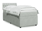 Sommier à Homzora de lit et matelas Gris clair 90x200 cm Velours