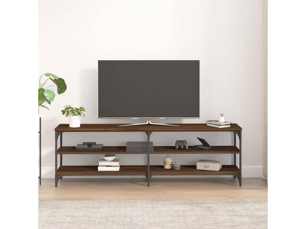 Meuble TV chêne marron 160x30x50 cm bois d'ingénierie