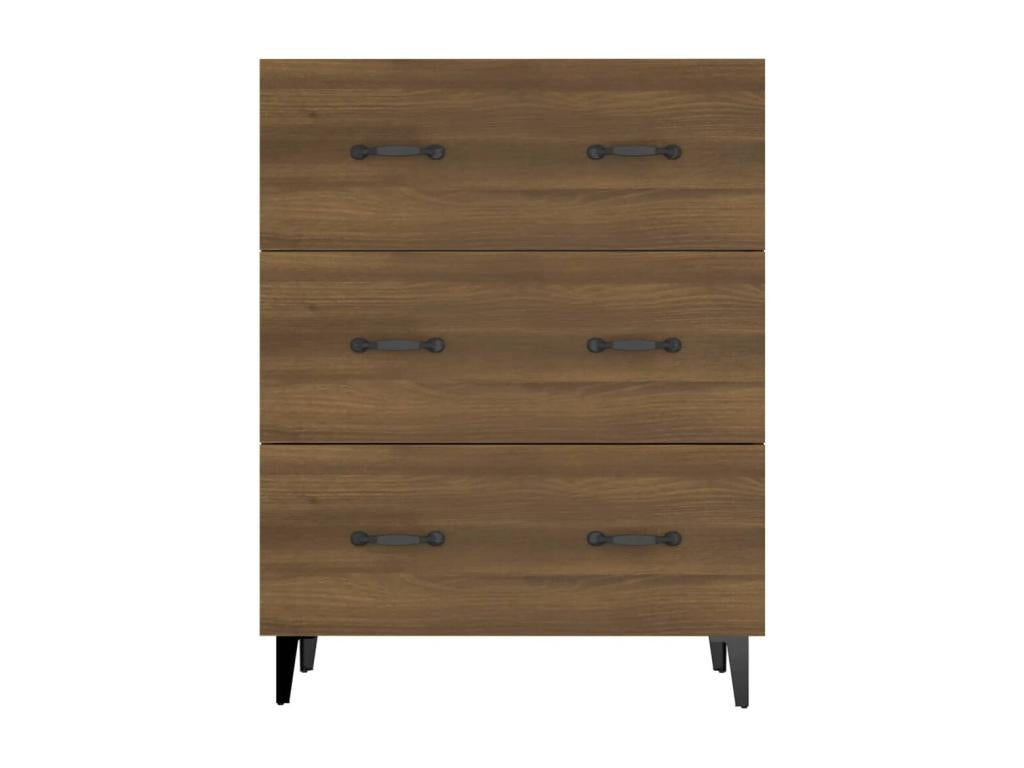 Buffet chêne marron 69.5x34x90 cm bois d'ingénierie
