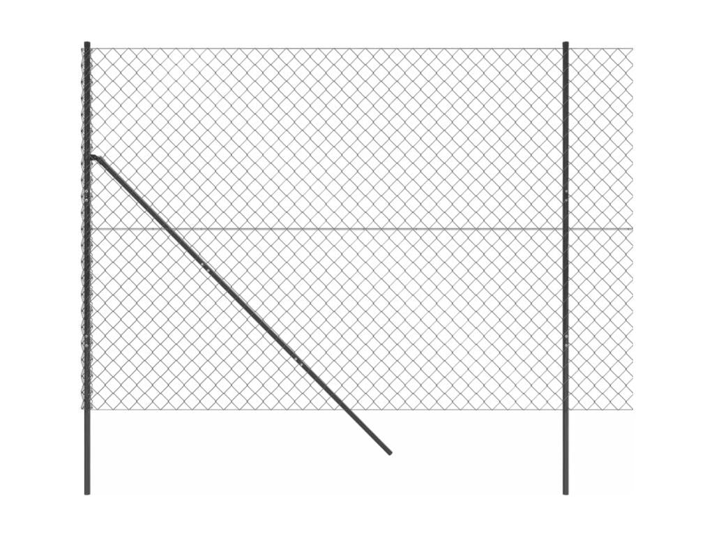Clôture à mailles losangées anthracite 2x10 m