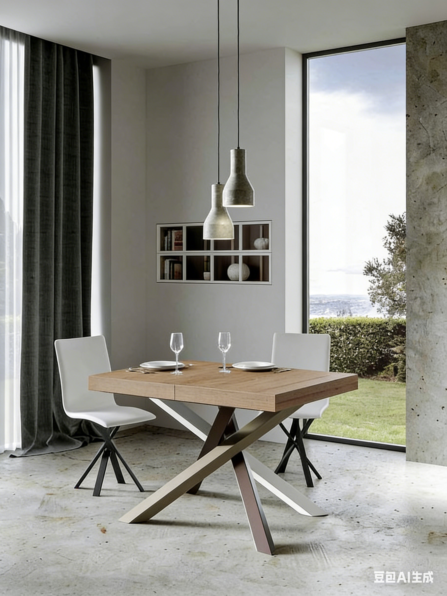 Table extensible 90x140/244 cm Volantis Chêne Nature cadre 4/C