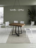 Table extensible 90x120/224 cm Abbraccio noyer pieds anthracite